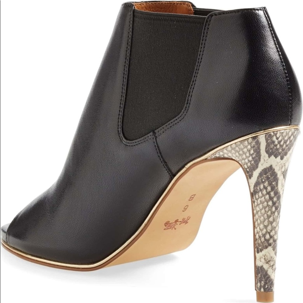 Coach 'Adrianna' Leather Peep Toe Bootie